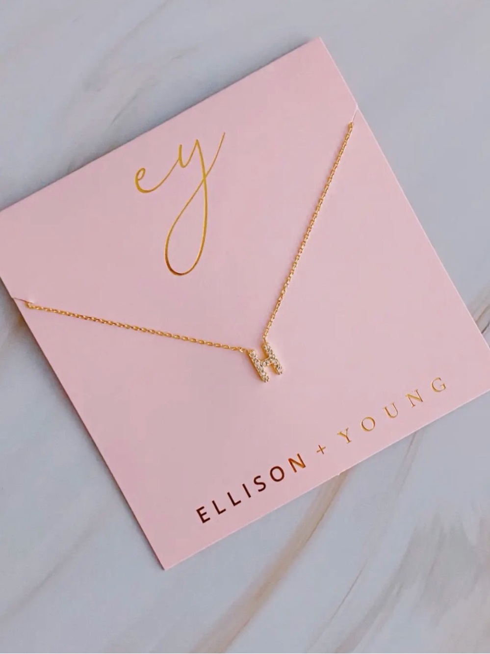 Ellison + Young Gold Initial 'H' Necklace